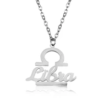 pendant necklace letter libra stainless steel zodiac sign constellation signs necklaces for women 12 constellation jewelry women