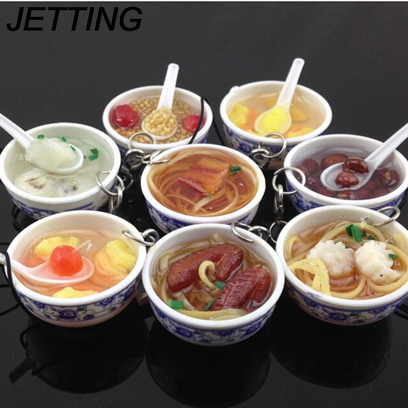 Имитация талисмана из еды JETTING лапша-брелок китайский синий и белый фарфор миска