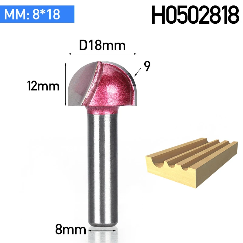 8 x 18 mm HUHAO 1 шт. 8 мм хвостовик круглый фрезы для древесины бухты коробка бит вольфрам карбида деревообрабатывающий Концевая мельница miiling резак - Длина режущей кромки: 8 x 18 mm