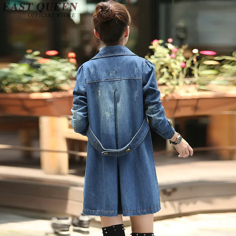 

2018 new fashion women jackets denim windbreaker long female jean jackets for women casual vintage cowboy outerwear KK962 HQ