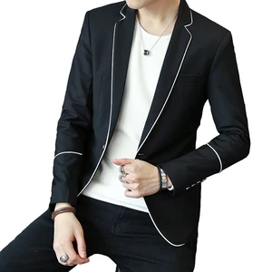 2018 Мужская одежда, повседневные блейзеры, костюм, куртка, Прямая поставка, приталенный M-3XL, белый край спереди, опт, черный, серый, мужской