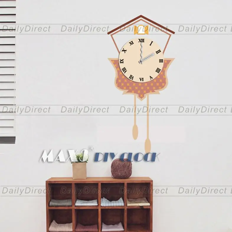 

1x Large DIY Brown Creative Wall Sticker Clock Decal Room Decor Mural Art 25A021 High Grade PVC Decal