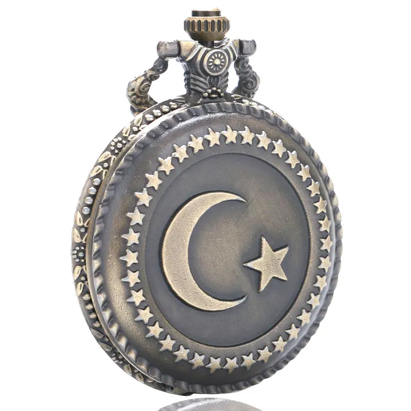 Tiedan фьюжн луна и звезды Дизайн бронза античная ретро кварцевые карманные часы с