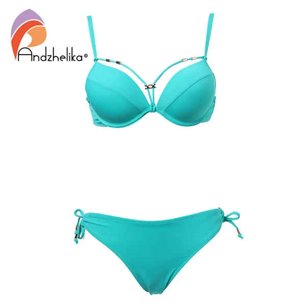 Andzhelika bikini женский купальник бикини с плотной чашкой и эффектом пуш апп AK5922-2 - Цвет: Sky-blue