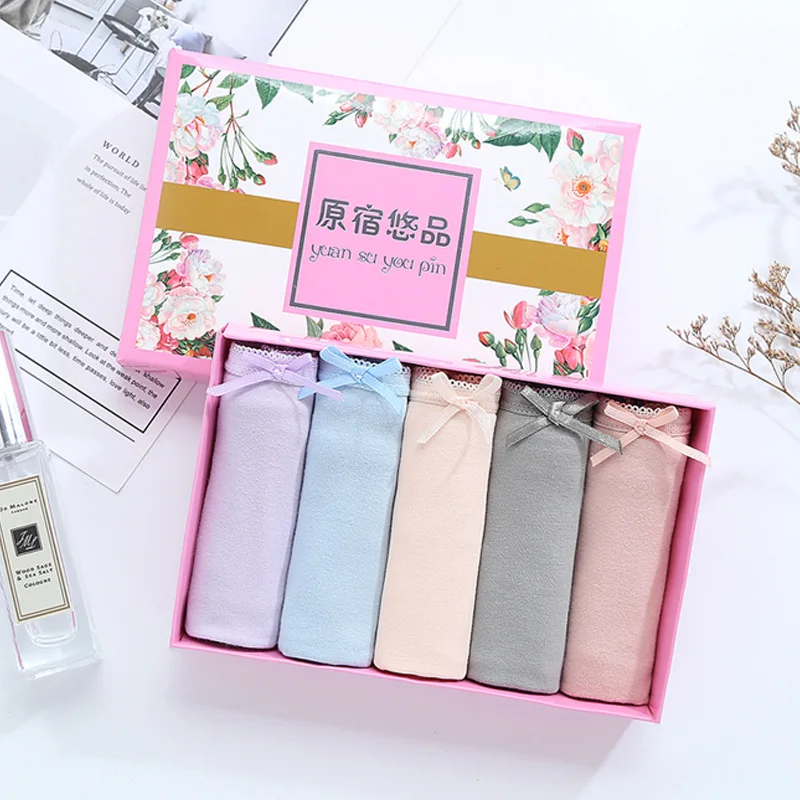 Подарочная коробка новое женское нижнее белье хлопковые трусы с заниженной