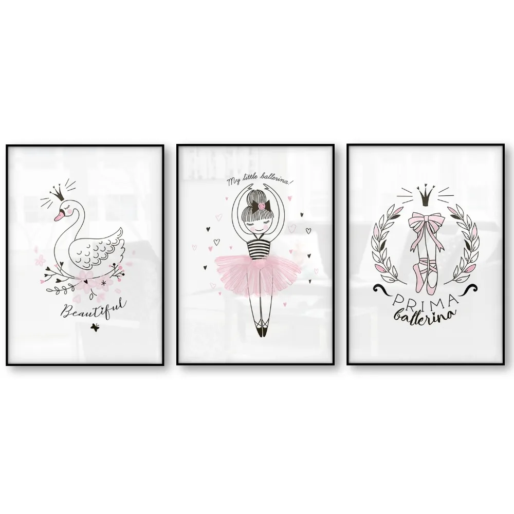 Декор для детской комнаты постер девочек распечатанный на холсте и печать