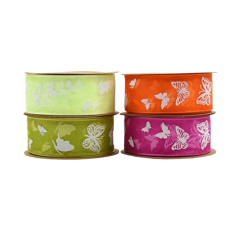 Лента из органзы в виде бабочки для рукоделия 10 ярдов 25 мм | Дом и сад