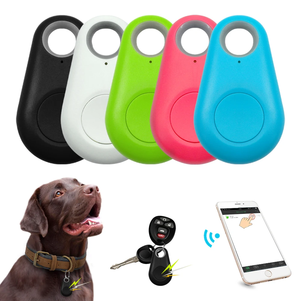 Pet умные gps трекер мини функция "антипотеря Водонепроницаемый локатор Bluetooth Tracer для домашних животных собак и кошек, с рисунком машинки, кошелек для ключей воротник аксессуары