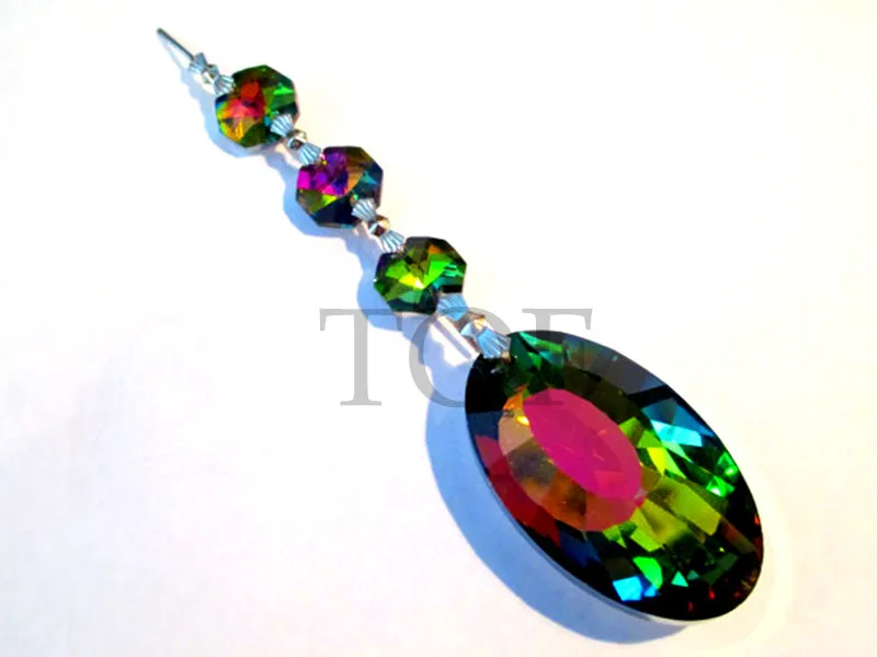 

5 MultiColor 50mm Vitrail Rainbow Chandelier Crystal Prisms Pendant