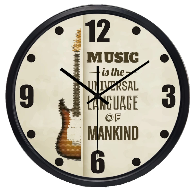 Простые брендовые дизайнерские настенные часы для музыкальной комнаты|brand wall