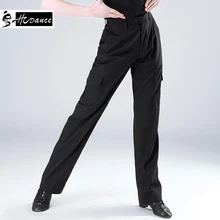 QC-1 Hcdance New Brand 1 Color Latin Dance Trouser Men Double Buckle For Latin Rumba Cha Cha Ballum Match Pants Hot Sale A501