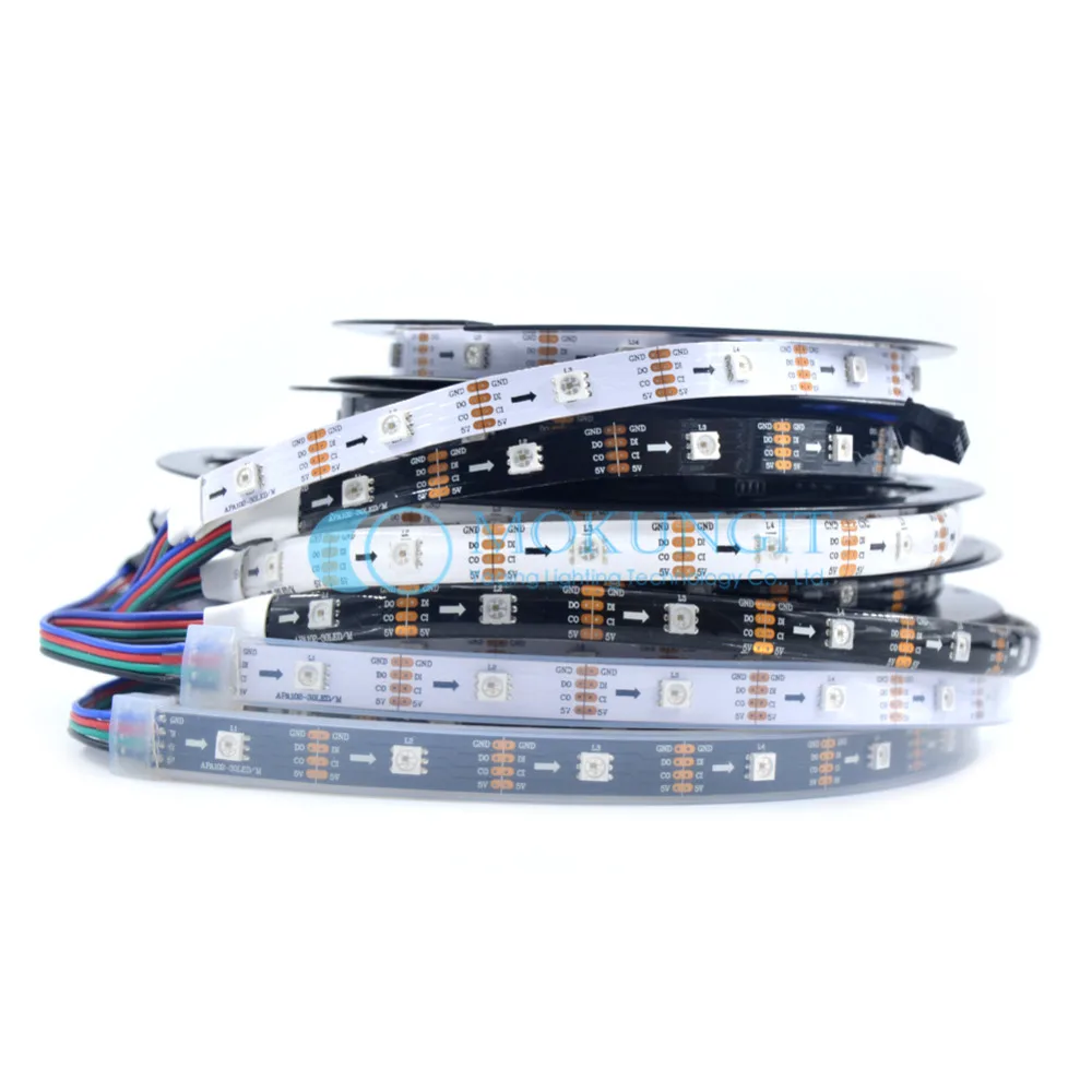 Mokungit 20M 4X5M SK9822 30 светодиодный 5050 RGB индивидуально Адресуемая Пиксельная полоса IP20