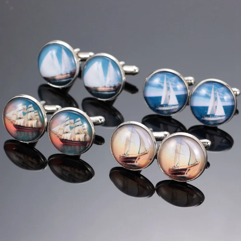 Новые поступления посеребренные запонки для мужчин и женщин с разными узорами