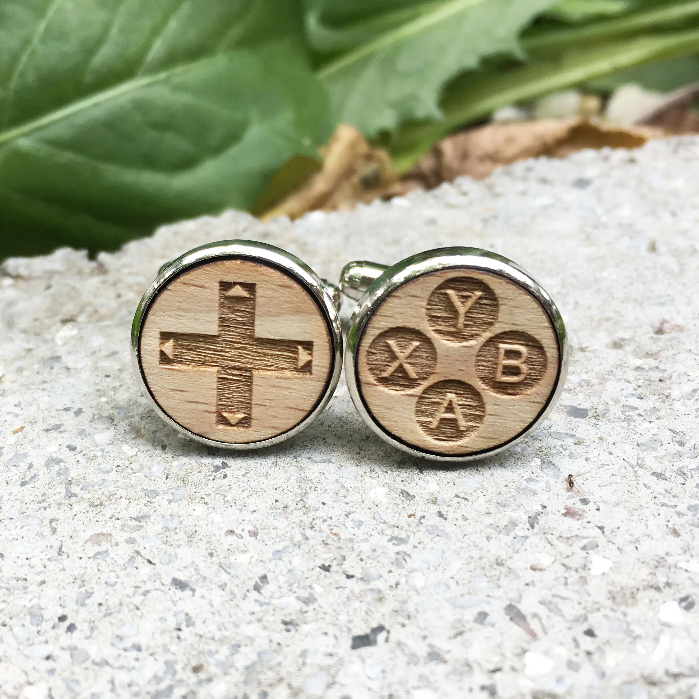 Пуговицы деревянные Запонки контроллер Деревянные ювелирные изделия геймер PS