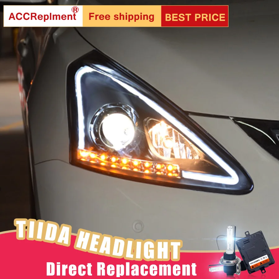 2 шт. светодиодный ные фары для Nissan Tiida 2012-2014 Автомобильные ангельские глазки