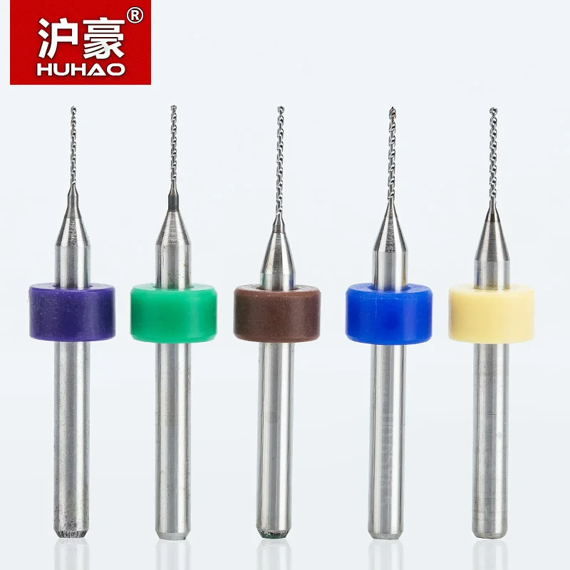 HUHAO 10pc 3.175mm Micro Mini pcb Drill Bits Set CNC tungsten steel for print circuit board Engraving end mill 0.2-1.2mm | Инструменты
