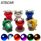 KTSCAR 100 шт. b8.5 5050 светодиодный 1 SMD T5 светодиодный ная лампа Автомобильный датчик спидометра лампочка для приборной панели 12 В Синий Красный Зеленый Белый приборный свет s