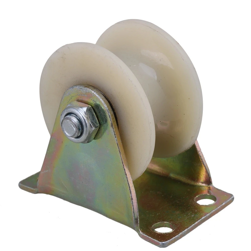 

Steel Nylon U Groove Fixed Plate Caster Trolley Track Roller Wheel 2inch