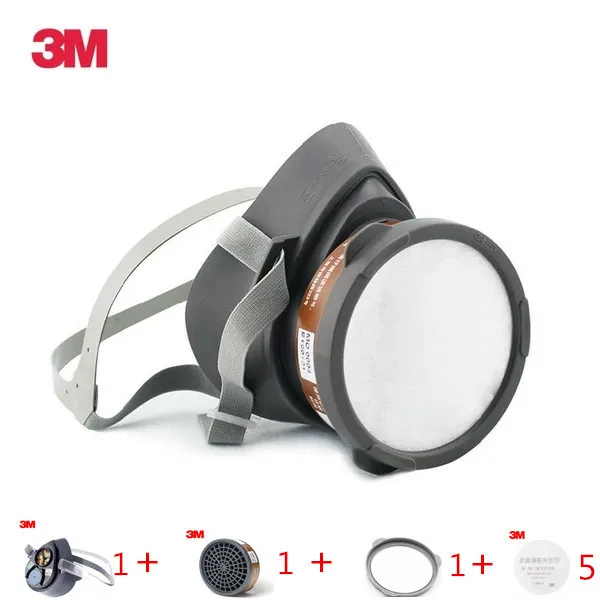 8 in 1 3M 3200 Gas Mask anti-fog anti-industrial construction dustproof half face dust masks Used With 3701CN Filter Cotton Health - Цвет: 8 in 1
