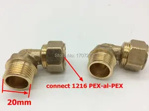 Бесплатная доставка L1216 * 12 PEX-al-PEX соединитель для труб с наружной резьбой, внутреннее гнездо, фитинг для водопроводной трубы, латунный соединитель, резьба bsp