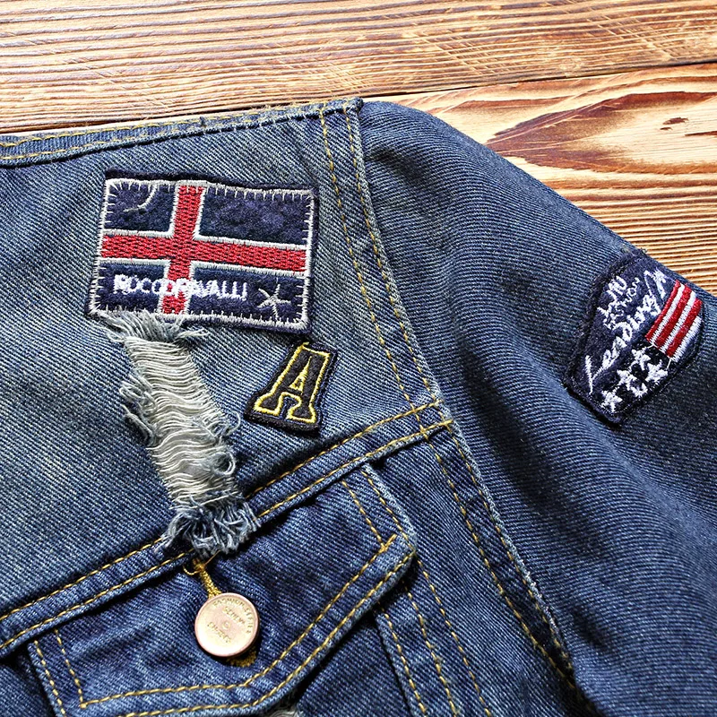 

2018 Men Denim Jacket Casual Slim Jean Jacket Coat Outdoors Fashion Autumn Long Sleeve Jacket