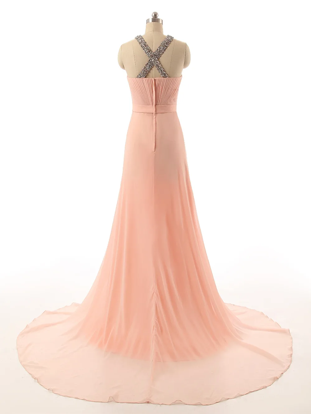 Вечернее платье Новые красивые выпускные платья 2017 года O-Neck без рукавов A-Line Длинное платье из бисера и шифона для вечерних мероприятий Формальные наряды.