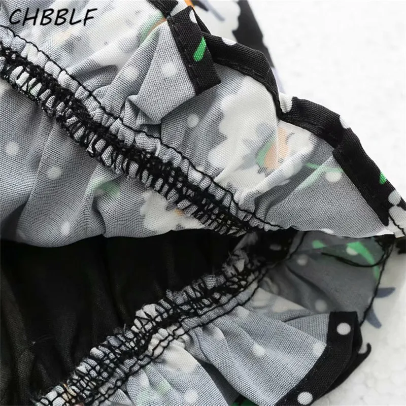 CHBBLF женский укороченный топ с цветочным принтом и оборками короткий Стильный