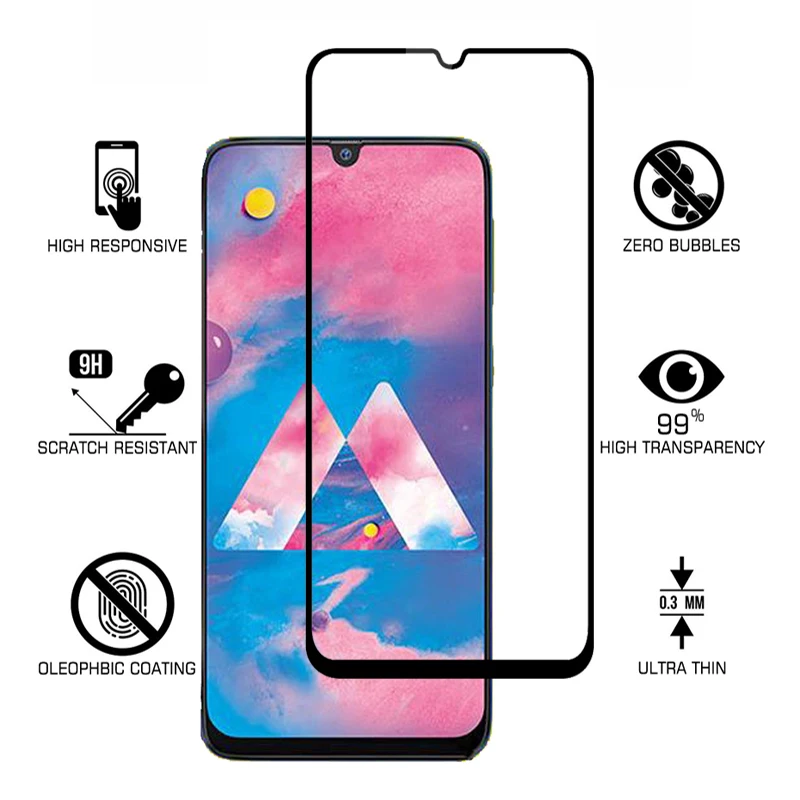 BUYFUN закаленное Стекло для samsung Galaxy A50 чехол с полным покрытием Экран протектор A30
