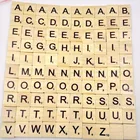 100 Искусственная елка 18*20 мм Искусственная елка деревянные бусины 26 букв тонкие плоские квадратные чипы Diy ювелирные аксессуары