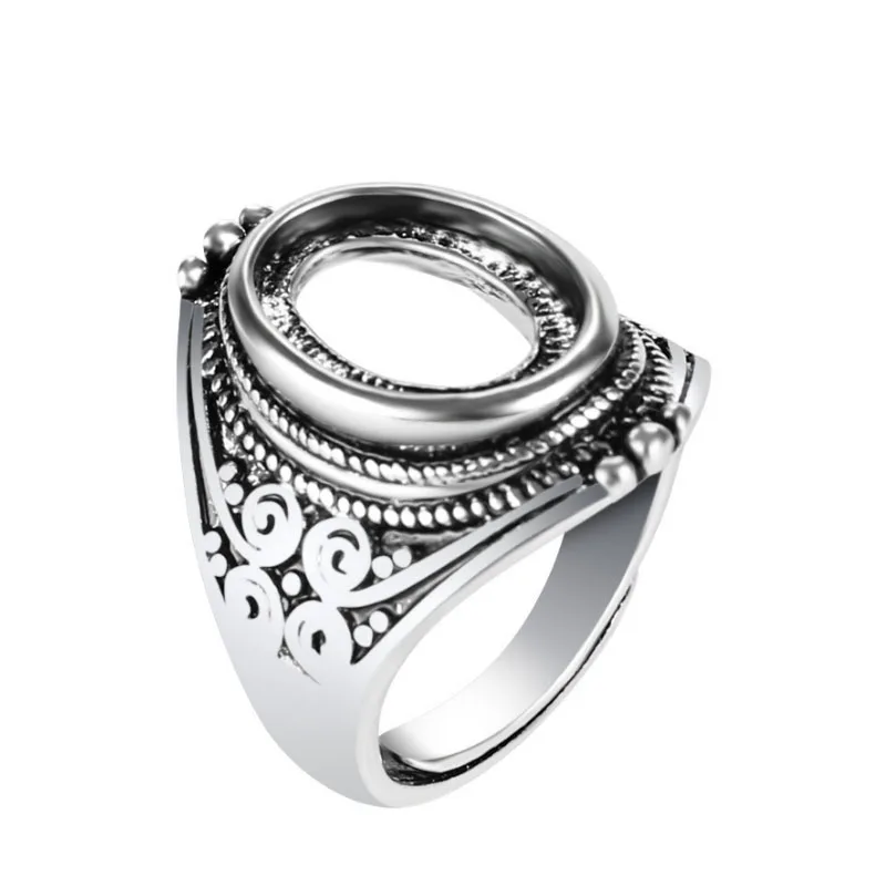 

Thailand Rings Setting With 13*10MM Oval Cabochon Base for Man Handmade Jewelry Setting Ring Blank Nice Gift