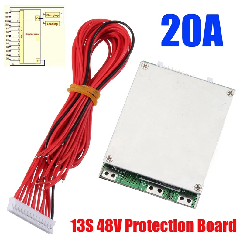 13S 48V 20A литий ионная литиевая батарея защита Bms Pcb плата с балансом для