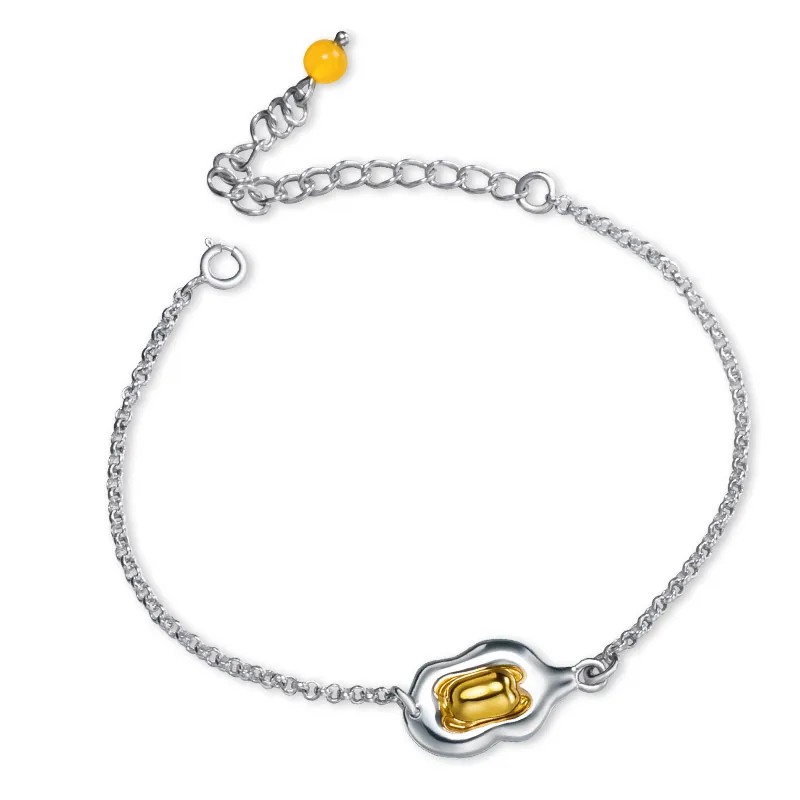 S925 серебро Gudetama браслет кавайи цепочки на руку как подарок Косплэй подруги