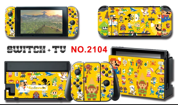 Для nintendo Switch Pain sticker консоль Dock Joy Con полное покрытие цветной бумажной кожи Закаленное стекло протектор экрана от 2000-2305