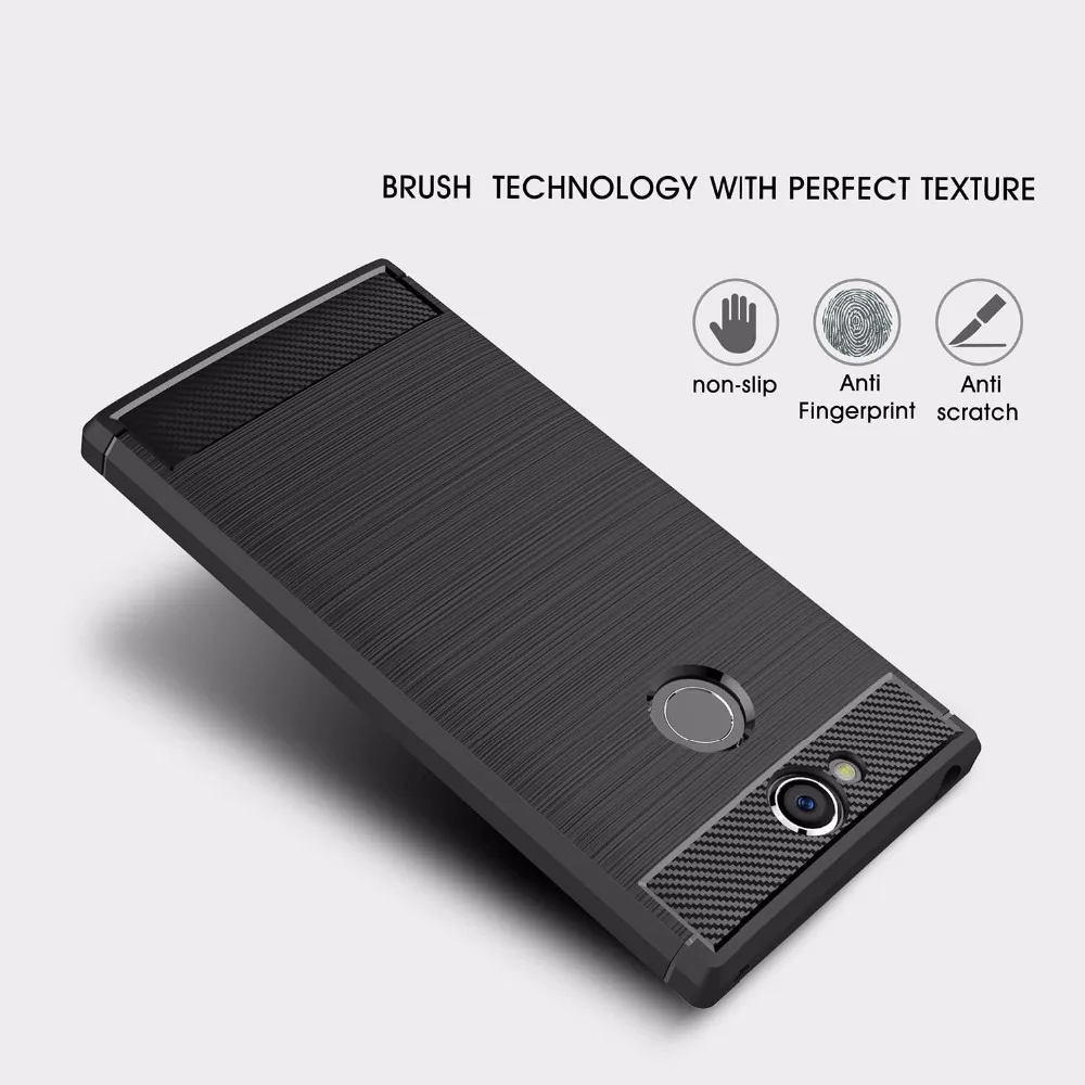 Роскошные мягкие силиконовые углеродного волокна чехол для телефона SONY Xperia