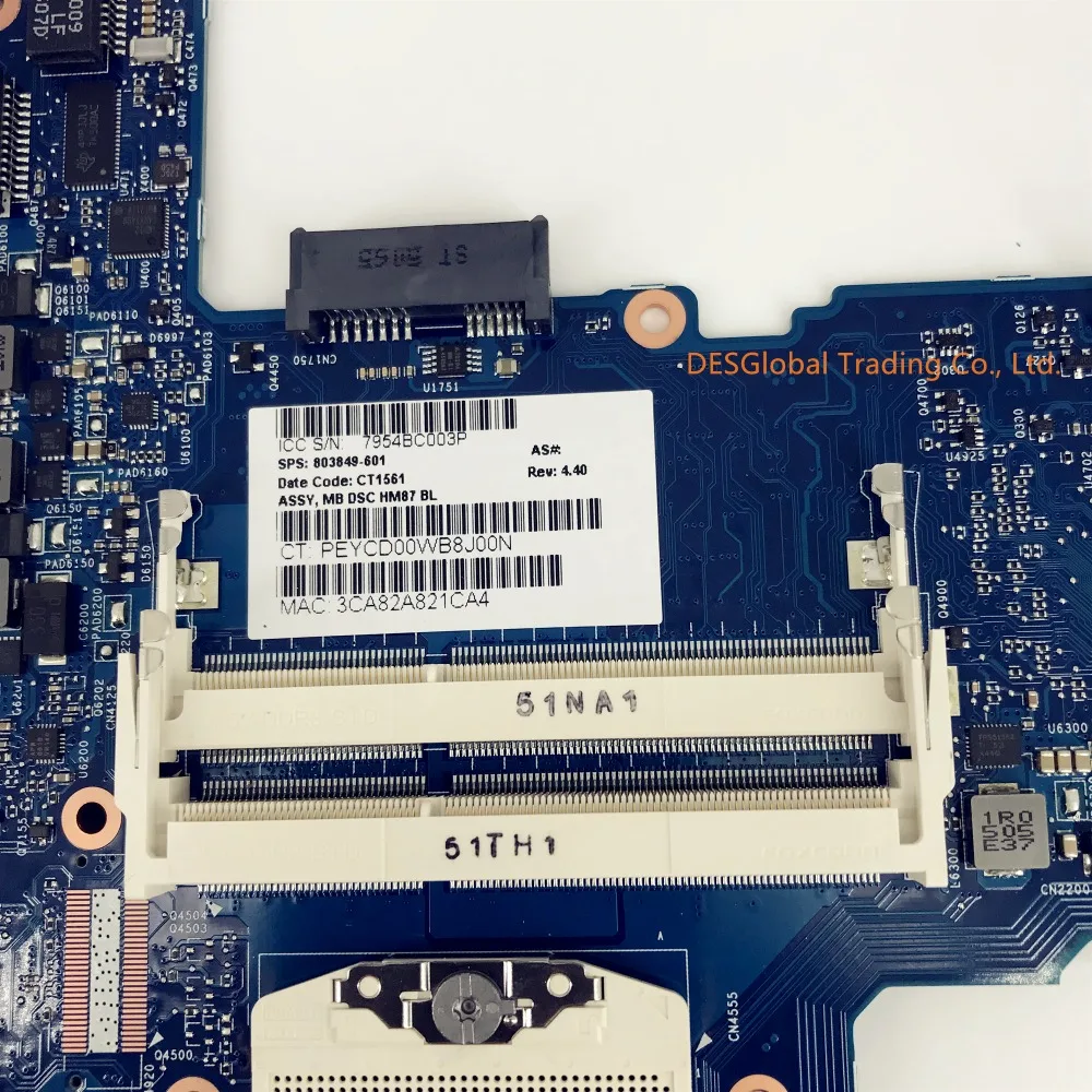 803849-601 803849-001 803849-501 Материнская плата для HP ProBook 650 G1 640 G1 650-G1 640-G1 Материнская плата ноутбука полный рабочий день Тесты