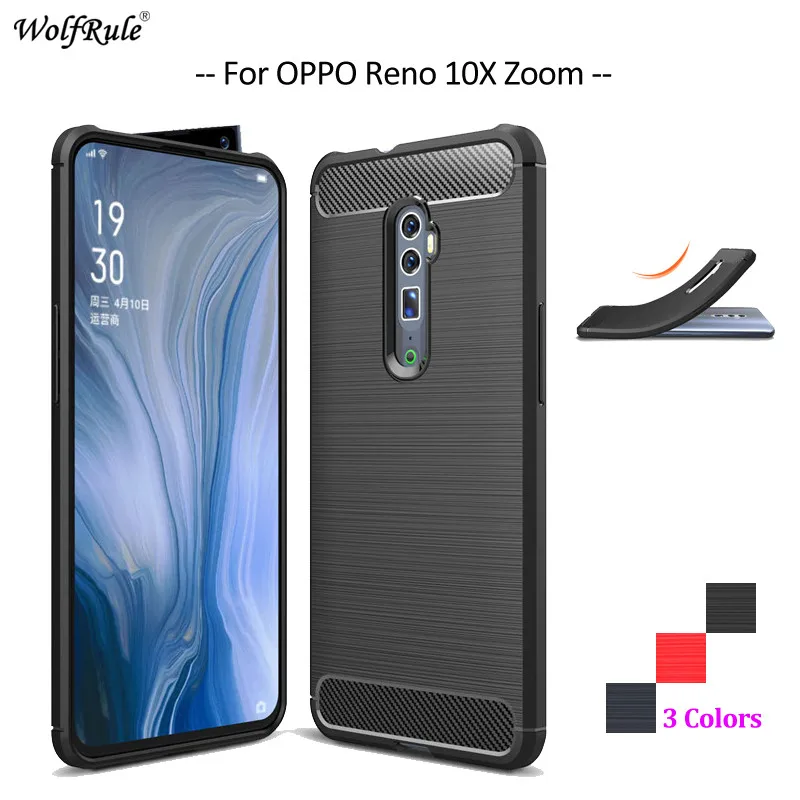Чехол для телефона из углеродного волокна OPPO Reno 10X Zoom чехол мягкого ТПУ задняя