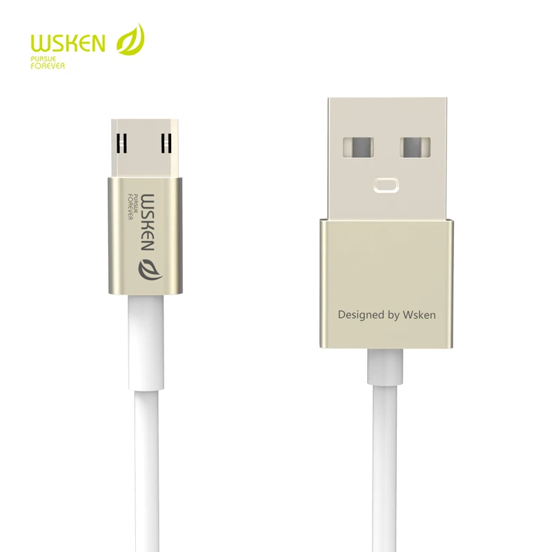 Wsken Двусторонняя Micro USB быстрая зарядка из металла кабель синхронизации данных