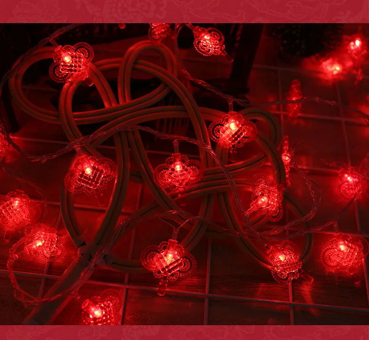 20/40/50/80/100LED китайский узел фонарь гирлянда красный Весна фестиваль уличное