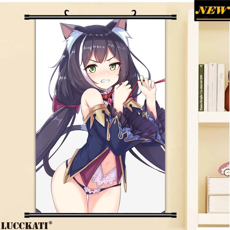 40X60 см принцесса подключения re dive Kyaru животное ухо бикини хвост попка Сексуальная лоли камушки Мультфильм Аниме прокрутки холст живопись плакат - Цвет: R