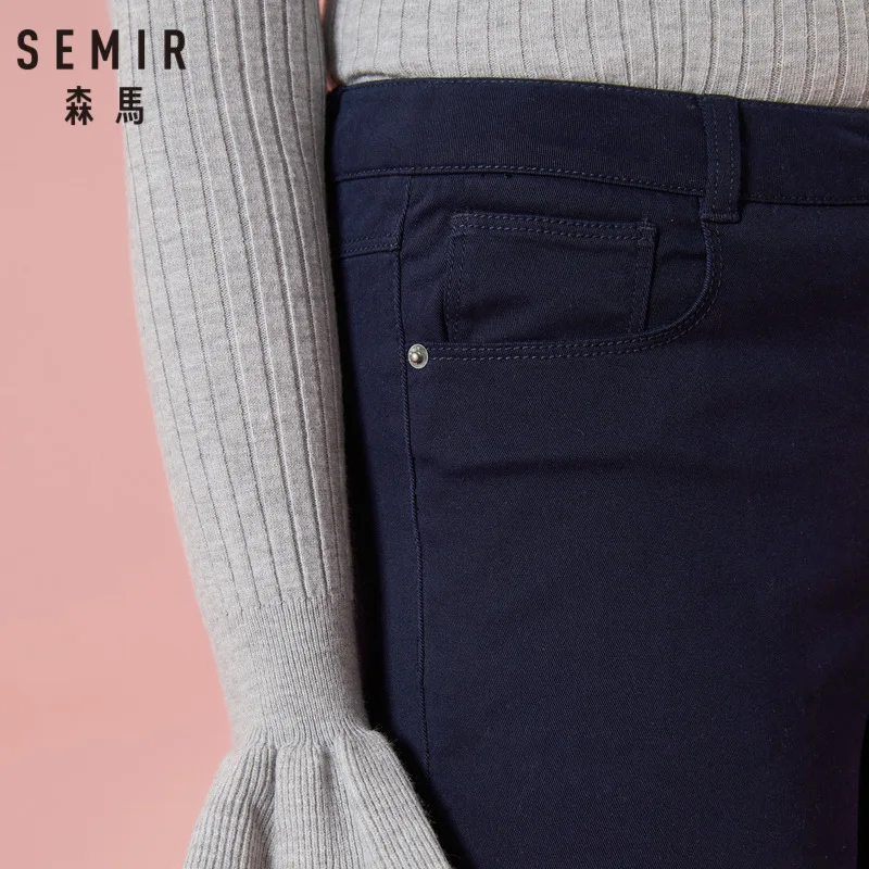 SEMIR женские обтягивающие хлопковые укороченные брюки длиной до щиколотки