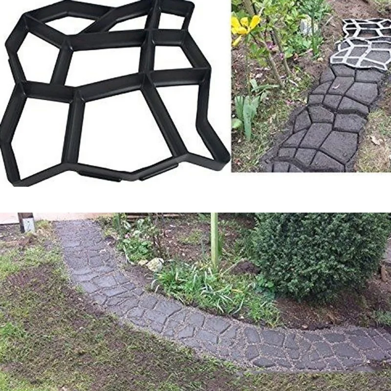 DIY Пластиковая форма для изготовления дорожек, ручная тротуарная плитка, цемент, кирпич, дорожная плитка, бетонные формы, инструмент для садовой тротуарной плитки, аксессуар
