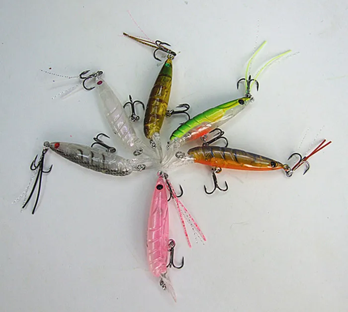 

3g 4.8cm Fishing Lure VMC Hook False Bait Fresh Water Fish Lure Minnow Bait Casting Plastic Hard Bait Floating Six color choose