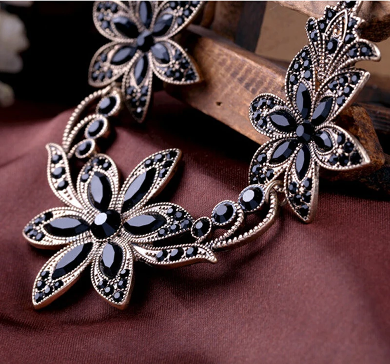 Модные украшения со стразами и кристаллами ожерелья подвески в виде цветов