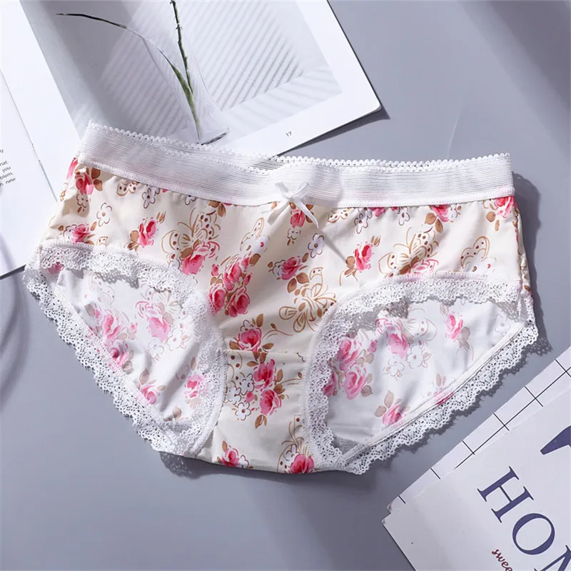 PRTYWB New Seamless Panties Women Briefs Printed Flower Underwear Lace Cotton Panty Lingerie Culotte Femme bragas mujer |