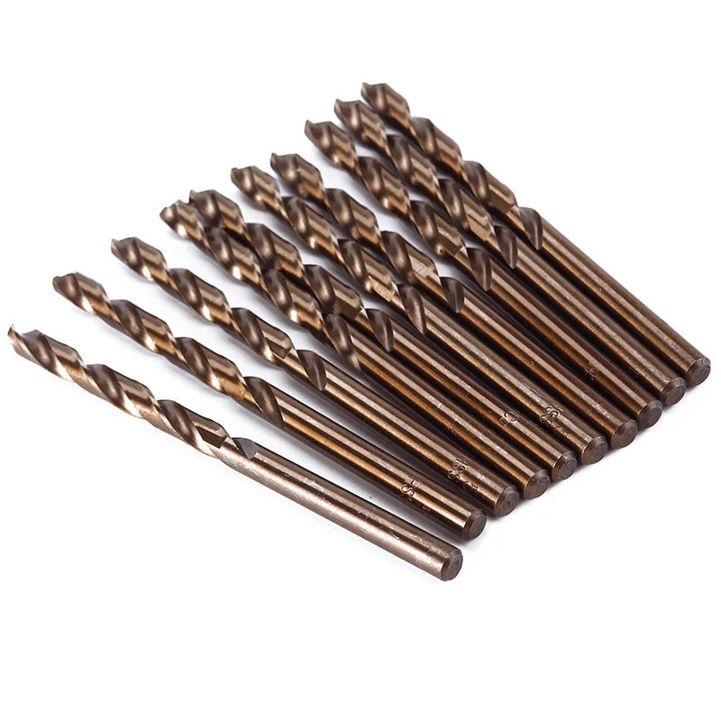 High Quality 10Pcs/set Cobalt Drill Bit HSS Steel Titanium Straight Shank Twist Hand 5mm #91697 | Инструменты