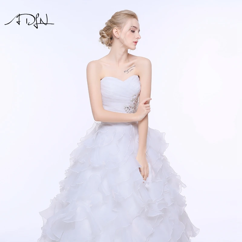 Платье Свадебное ТРАПЕЦИЕВИДНОЕ из органзы со шнуровкой на спине|vestido de noiva|vestido