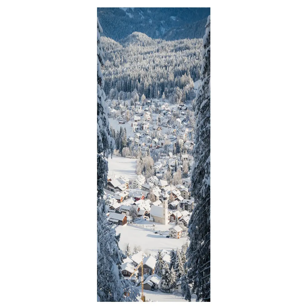 Зимние классные наклейки на дверь водонепроницаемые обои DIY съемный