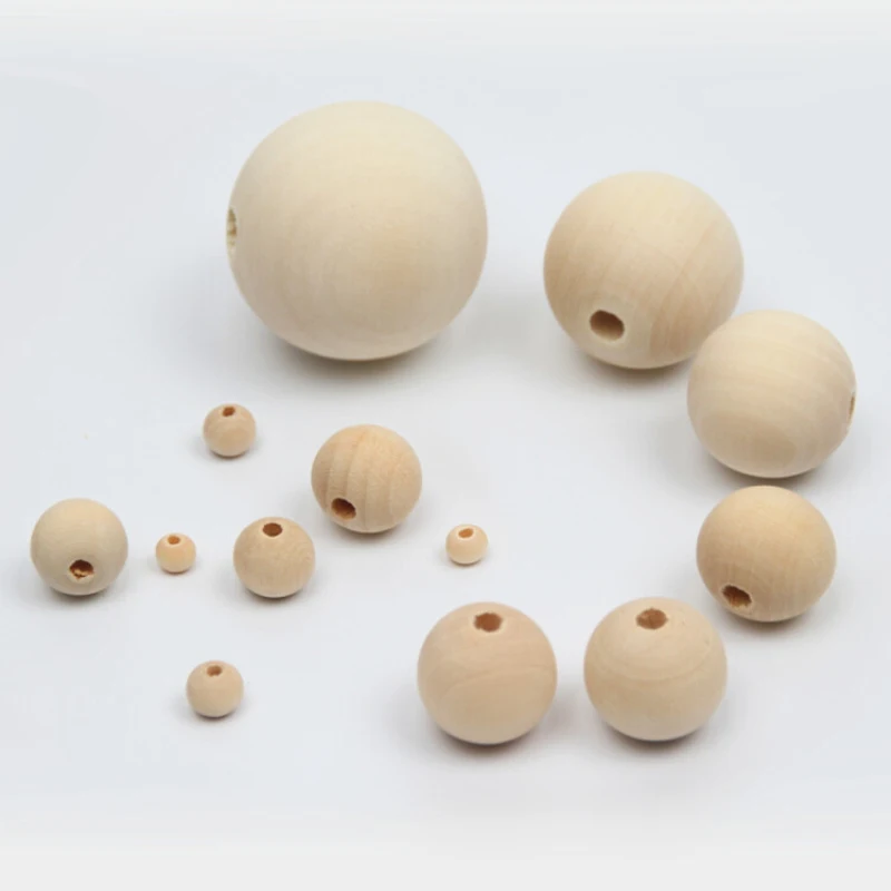 Деревянные круглые бусины разделители 4 50 мм натуральные деревянные без свинца