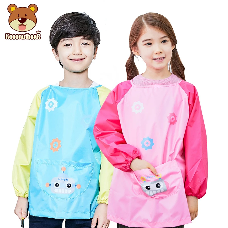 

Cartoon Baby Bibs Waterproof Long Sleeve Apron Feeding Smock Bib Kids Apron Painting Drawing Coat for Children Birthday Gift