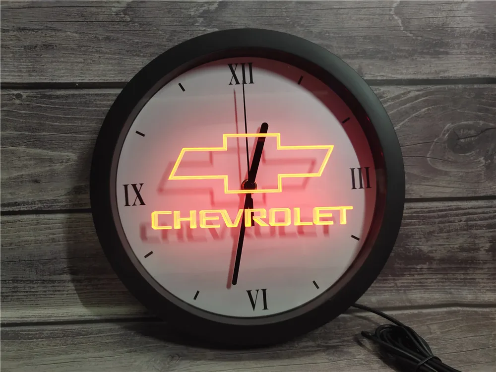 

0G032 CHEVROLET APP RGB 5050 LED Neon Light Signs Wall Clock